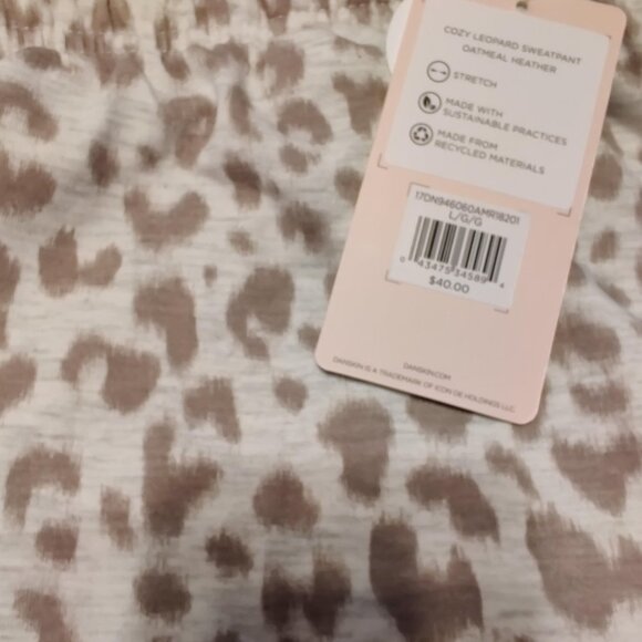 NWT - Leopard print - DANSKIN Women's Cozy Sweatpants - SZ L - Picture 6 of 7